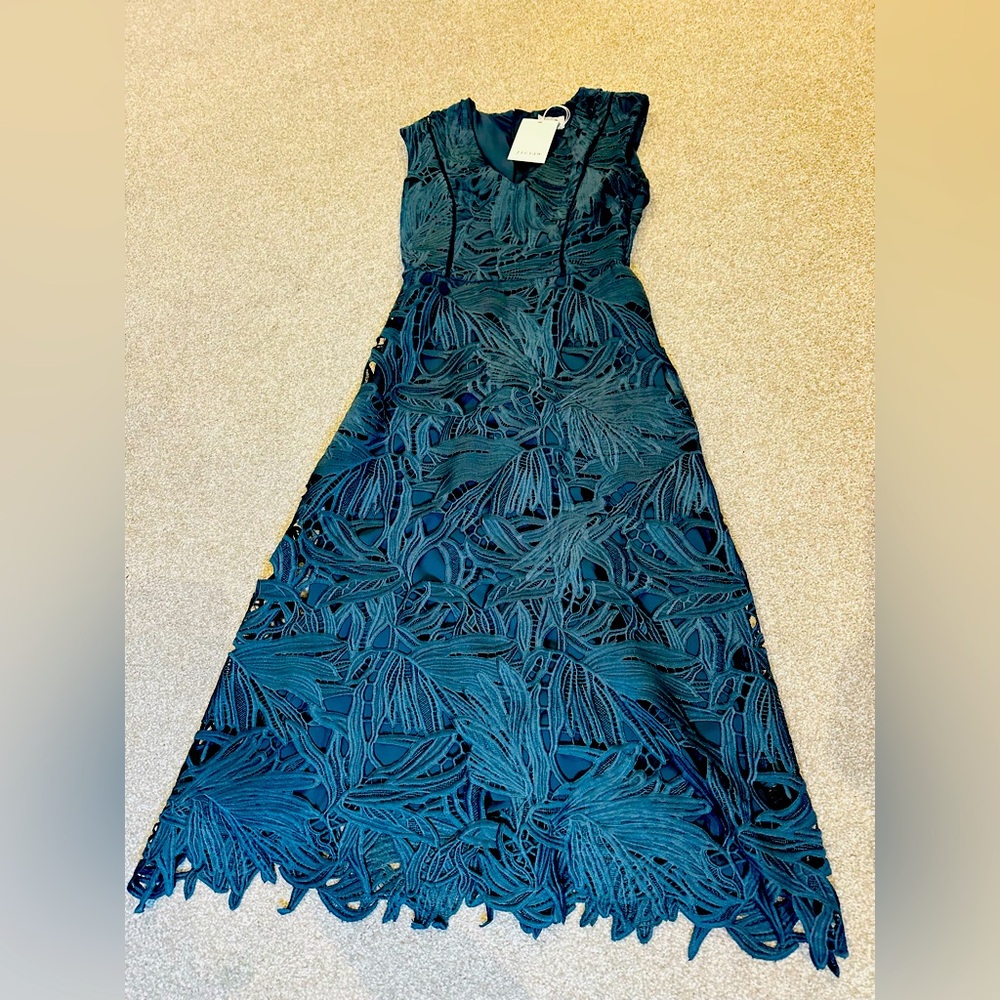 Jigsaw US4 green leaf dress